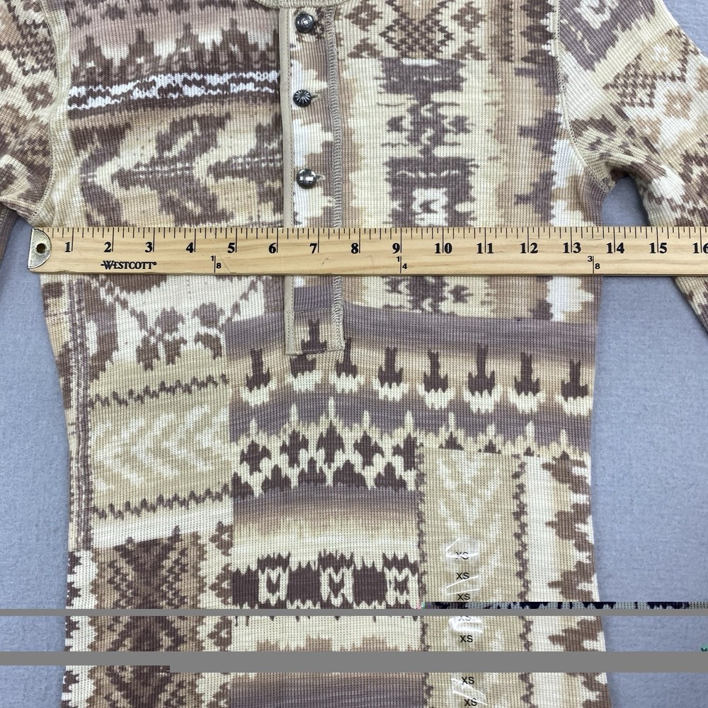 Polo Ralph Lauren Dress Womens Extra Small Beige Henley Maxi Aztec Patch Print - Picture 10 of 13